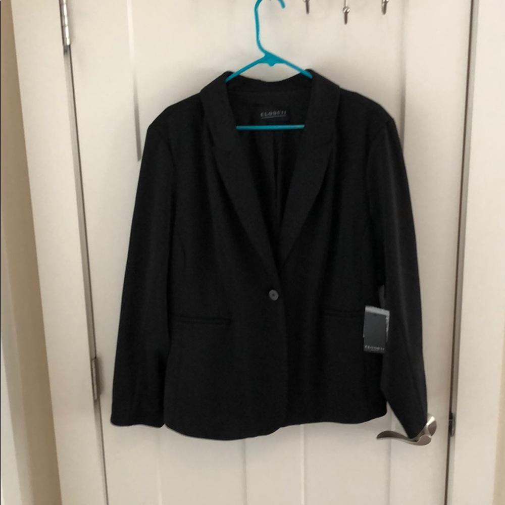 Eloquii black scuba blazer